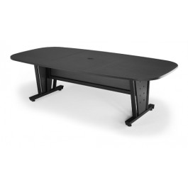 8ft Conference Table Steel Frame Graphite Finish Thermofused Laminate Tabletop