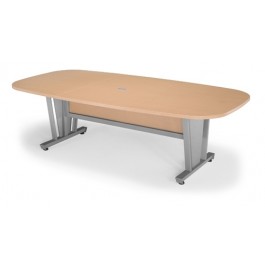 8ft Conference Table Steel Frame Maple Finish Thermofused Laminate Tabletop