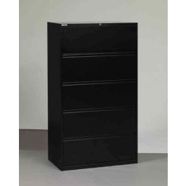 OSP Metal 5 Drawer Lateral File Cabinet Office Furniture in Black