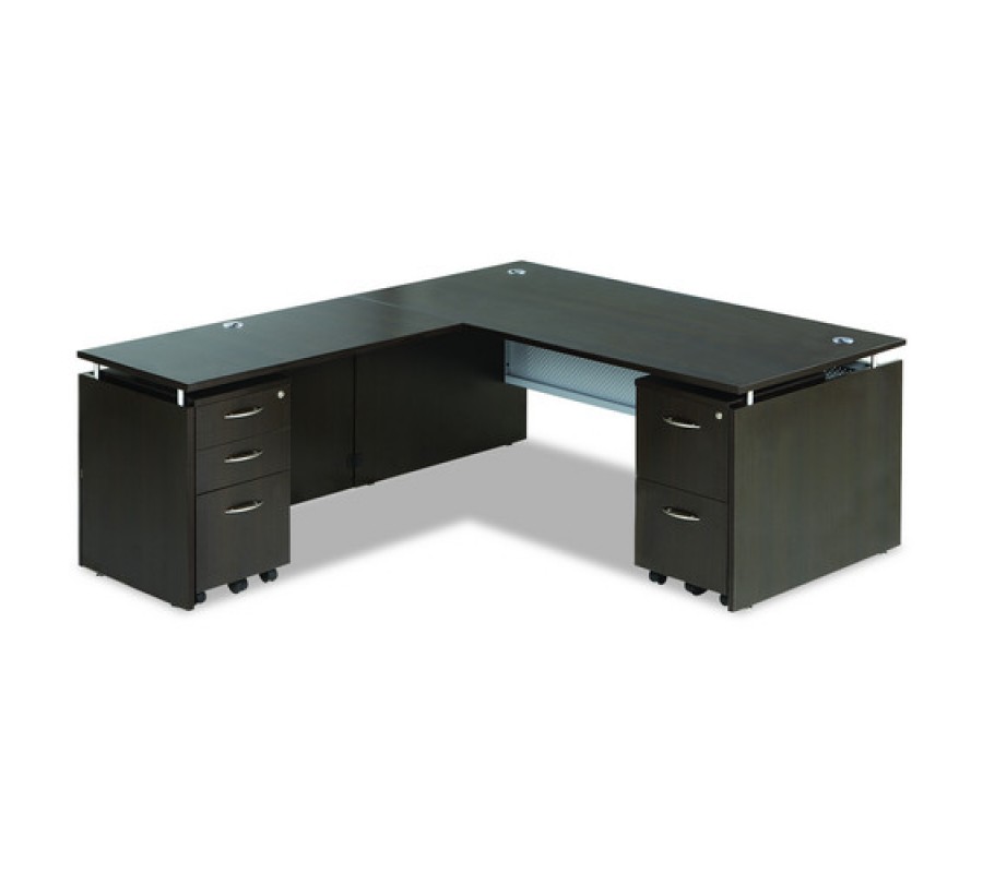 Reversible Laminate L Shape Office Desk W Floating Top Style In